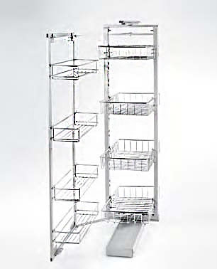 Выдвижная поворотная колонна с корзинами для распашных фасадов